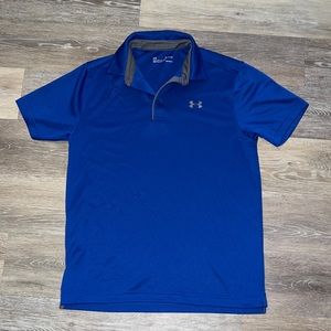 blue & gray Under Armour polo size small loose